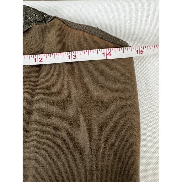 Y2K Express Lace Trim M Cami Tank Top Brown Retro 90s Vintage Vibes Grunge Layer - Picture 12 of 14